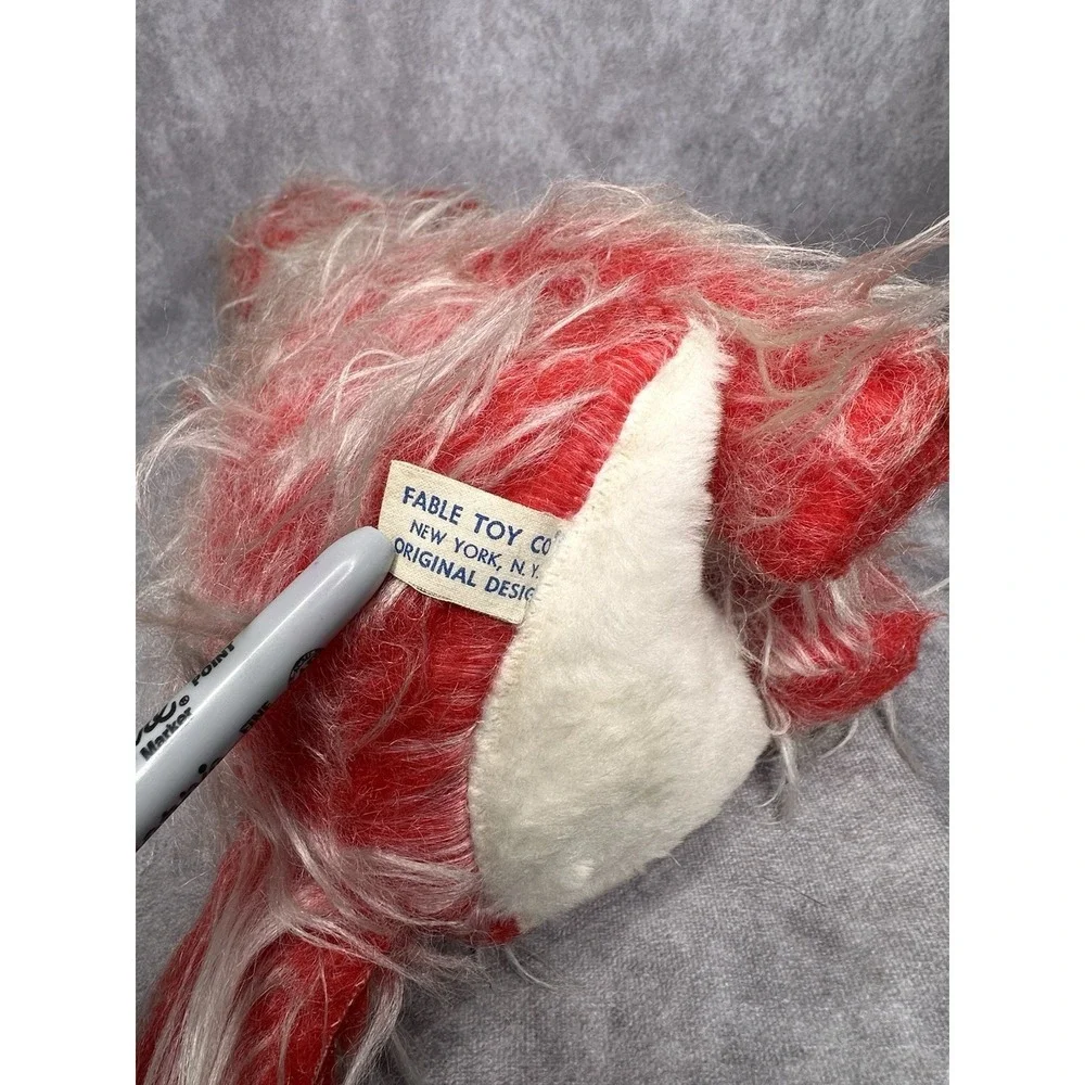 Vintage Fable Toy Plush Red Dog‎ Carnival Fair Scruffy Plush